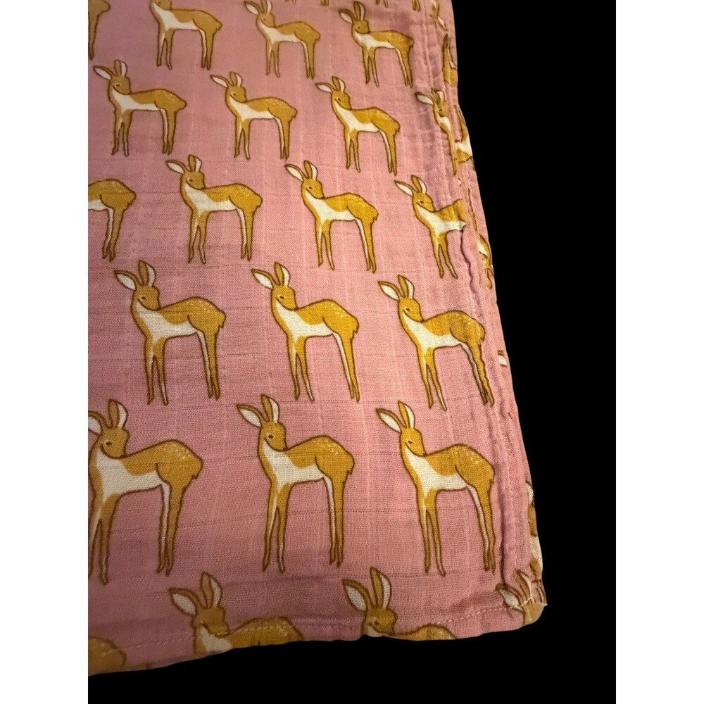 Milkbarn Organic Cotton Muslin Swaddle Blanket Rose Doe